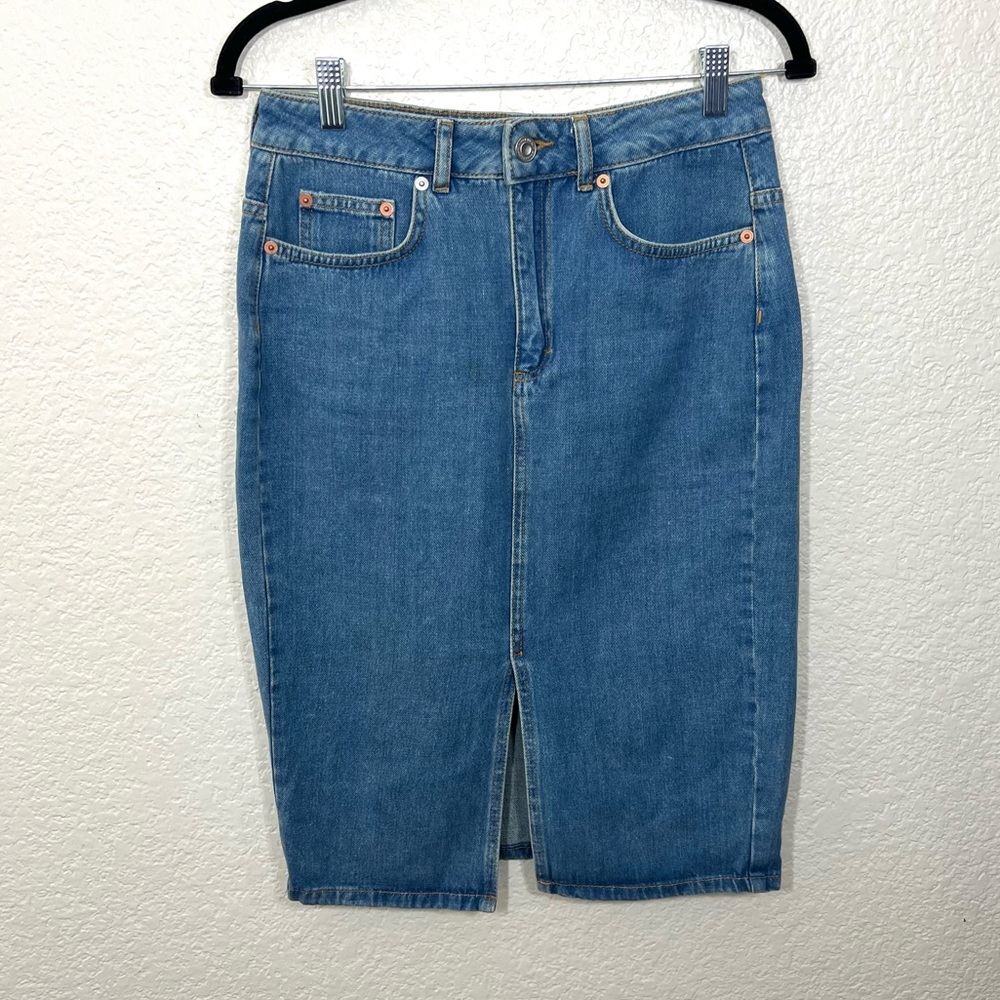 French Connection Denim Jean Pencil Skirt Size 2